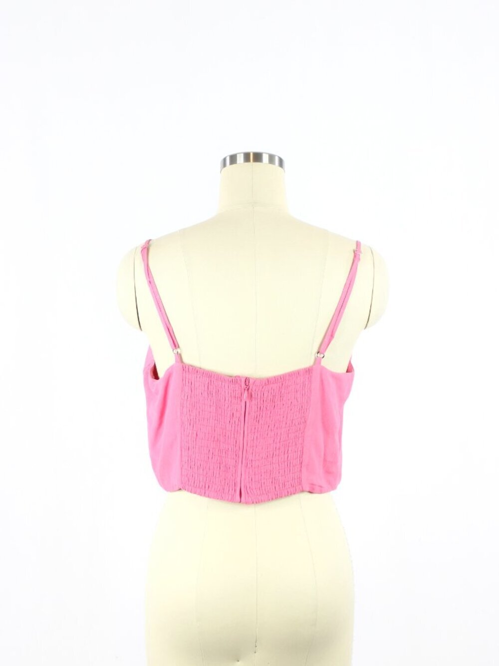 Aritzia SUNDAY BEST Bonnie Pink Crepe Cropped Bustier Cami Tank Top, Size M - Picture 3 of 15